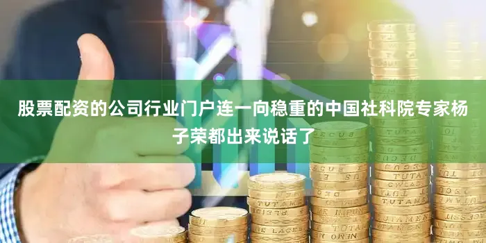 股票配资的公司行业门户连一向稳重的中国社科院专家杨子荣都出来说话了